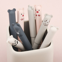 Bolígrafo Metálico Borrable de Punta Fina de 0.5mm con Diseño de Animales Kawaii Personalizados, Tacto Suave de Plástico y Goma, Regalo Promocional para Niños