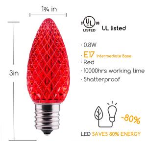 Cho <span class=keywords><strong>ul</strong></span> 120V C9 <span class=keywords><strong>LED</strong></span> giáng sinh Đèn mặt bóng đèn nến đèn cho khách sạn E17 loại cơ sở - Product Image 2