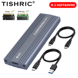 Boîtier SSD TISHRIC <span class=keywords><strong>M2</strong></span>, protocole M.2 NVMe <span class=keywords><strong>SATA</strong></span>, adaptateur de boîtier SSD externe, 10 Gbps <span class=keywords><strong>USB</strong></span> 3.1 Gen2 <span class=keywords><strong>USB</strong></span> C, prend en charge les clés M et B&M - Product Image 2