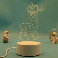 Photo personnalisée illusion créative 3d anime chambre d'enfant table en acrylique base de bureau USB led veilleuse pour la décoration de la chambre