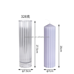 <span class=keywords><strong>Moule</strong></span> à bougie en silicone à rayures, forme pilier haut, pour bougies d'aromathérapie, outils de pâtisserie, <span class=keywords><strong>moule</strong></span> classique en plastique pour bougies et bougeoirs - Product Image 6