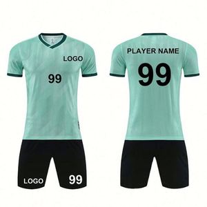 Customize 2026 Soccer Wears Set Football Uniforms T-Shirts Breathable Quick Dry Plus Size High Quality Heat-Transfer <b>Green</b> - Product Image 4
