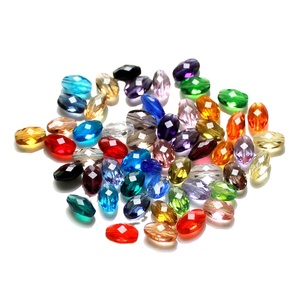 50 perles ovales en verre synthétique <span class=keywords><strong>de</strong></span> couleur naturelle pour la fabrication <span class=keywords><strong>de</strong></span> boucles d'oreilles, bracelets, colliers et accessoires vestimentaires - Product Image 5