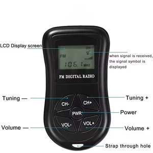 Factory OEM MA-107 Compact Mini FM Stereo Radio LCD Digital Display 64-108MHz Portable Conference Battery Powered Plastic - Product Image 3