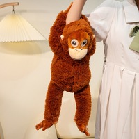 Jouet adorable en peluche d'orang-outan, singe à longs bras, avec sac à dos transversal et poupée à câliner, rembourrage en coton PP