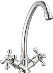 Mélangeur de salle de bain avec mélangeur d'eau chaude froide au <span class=keywords><strong>pied</strong></span> pas cher monté sur le pont salle de bain double poignée robinet en zinc - Product Image 2