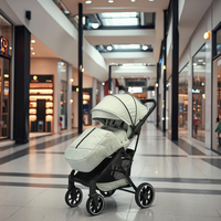 Poussette bébé portable de luxe 2 en 1 pliable avec cadre en alliage, 4 roues, système de dossier inclinable multi-positions, utilisation toute saison pour bébés