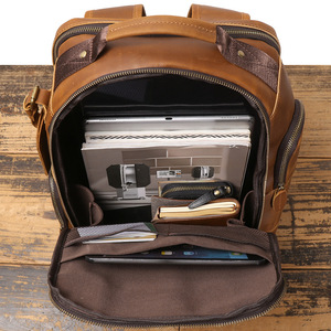 Mochila de cuero vegano al por mayor para portátil de 15 pulgadas, mochila de trabajo, mochila de viaje a la moda, bolso para viajes, universidad y trabajo. - Product Image 5