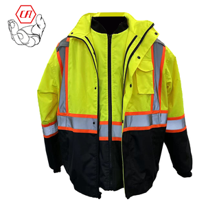 Veste bomber haute visibilité pour <span class=keywords><strong>homme</strong></span>, 4 en 1, veste de sécurité réfléchissante, vêtements réfléchissants, vente chaude - Product Image 1