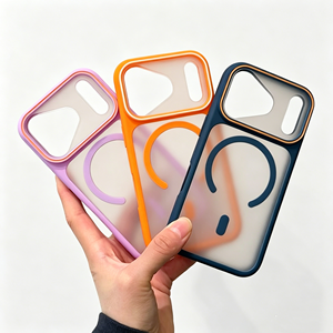 Coque de téléphone portable mate givrée pour <span class=keywords><strong>iPhone</strong></span> 18 Pro 17 16 15 14 13 Pro Max, coque transparente magnétique en TPU PC pour l'arrière du téléphone - Product Image 1