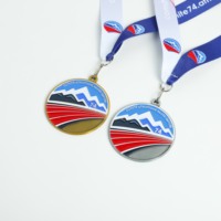 Médaille sportive personnalisée en métal avec relief 3D, médaille de récompense avec ruban, souvenir personnalisé pour course à pied, marathon, événement