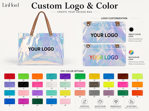<span class=keywords><strong>Bolsa</strong></span> de Mano de PVC con Logotipo Personalizado al por Mayor, <span class=keywords><strong>Bolsa</strong></span> de Playa Impermeable con Decoración de Letras para <span class=keywords><strong>Mujer</strong></span>, para Viajes Diarios y Compras - Product Image 2