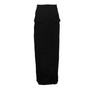 Front Fake <strong>Pockets</strong> Elegant Maxi Women's High Waisted <strong>Skirt</strong> Ladies Office Wear Long <strong>Black</strong> <strong>Skirts</strong> - Product Image 4