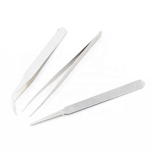 <span class=keywords><strong>Pinzas</strong></span> de acero inoxidable antiácido, Punta curvada recta para <span class=keywords><strong>manicura</strong></span> - Product Image 4