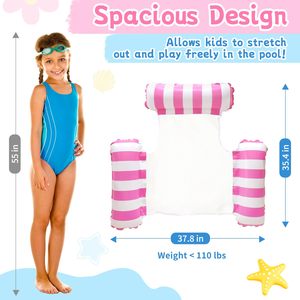 Kids Pool Lounge Chair 3 Tube <b>Inflatable</b> Water Hammock <b>Float</b> Pool <b>Floats</b> for Ages 8 to 12 Summer Vacation Party Essential - Product Image 4