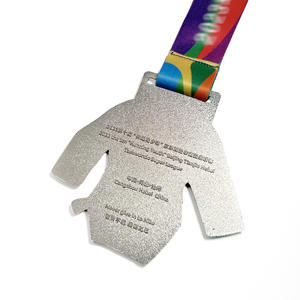 Fabricant personnalisé 3D argent blanc métal sport médaille Kung Fu karaté Taekwondo médailles avec ruban - Product Image 3