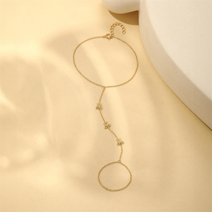 Pulsera de Cadena para Dedo de Plata 925 con Zirconia, Corazón, Mariposa Lisa, Lazo y Pez Koi, de Moda, Regalo para Fiesta de Boda para Mujer - Product Image 3