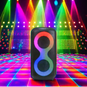 Speaker pabrik COLA promosi untuk kotak pesta kekuatan besar kualitas tinggi 4.5 inci ganda dengan pencahayaan warna-warni dan mikrofon nirkabel