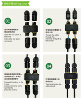 Connecteur M684-H 4 voies M20 étanche IP68 de qualité supérieure mâle/femelle pour système électrique d'éclairage paysager LED, courant 24A, en cuivre