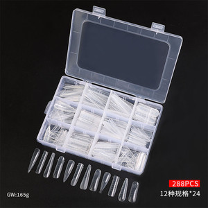 Poly Extension Gel Dual <strong>Nail</strong> <strong>Forms</strong> - 288pcs Clear <strong>Nail</strong> Extension Tips Set Enhancement <strong>Acrylic</strong> False <strong>Nails</strong> Manicure Tool 12 Sizes - Product Image 4