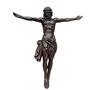 تمثال معدني نحاسي بالحجم الطبيعي ، تمثال برونزي ديني ، تمثال يسوع كاثوليكي برونزي مصلوب ، تمثال برونزي يسوع على الصليب - Product Image 1
