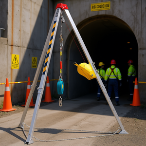 Kit de Trípode de Rescate para Espacios Confinados, Patas de 8', Cable de 98', Capacidad de 2600 Libras, Equipo de Protección Contra Caídas de Aluminio - Product Image 2