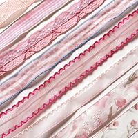 Ruban en Soie Haut de Gamme Rose Pêche Série Honey Dew pour Bouquet Floral, Décoration de Gâteau et Boîte Cadeau