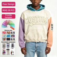 Sudadera con Capucha para Hombre, Estilo Heavyweight, Personalizada, 460 g/m², 100% Algodón, Felpa Lavada, con Apliques Bordados, Corte Regular