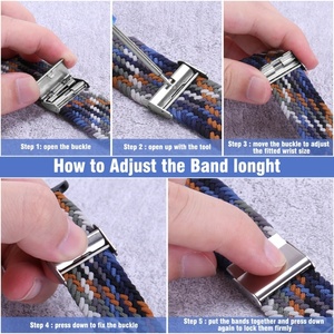 20/22mm cinturino in Nylon traspirante per banda regolabile per <span class=keywords><strong>Samsung</strong></span> per Galaxy Watch 42/46mm attivo 2 per Amazfit <span class=keywords><strong>Band</strong></span> per Huawei - Product Image 6