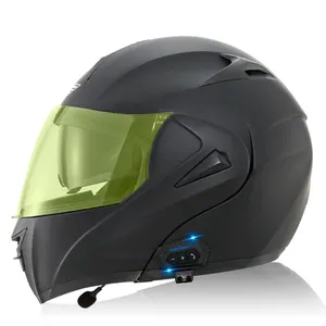 Blue Tooth Gecertificeerd Draadloze Sub-Nachtlampje-Enhancing Spiegel Motorfiets Half Helmen Half Gezicht Helm Voor Motorfiets