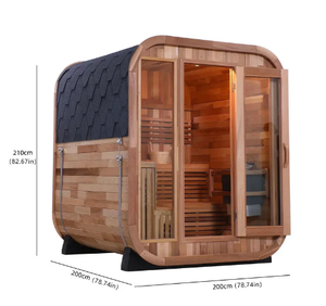 Sauna de Vapor Cuadrada de Cedro Rojo para Todo Clima, Ideal para Momentos Familiares de Calidad, Sauna de Madera Sólida para Relajación y Reuniones - Product Image 2
