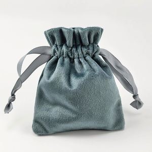 Wholesale <b>Small</b> Jewelry Pouch Luxury Custom Logo Velvet Drawstring Pouch Jewelry <b>Gift</b> <b>Bag</b> <b>Small</b> Velvet Packaging <b>Bag</b> with Ribbon - Product Image 2