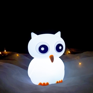 <span class=keywords><strong>Led</strong></span> USB có thể sạc lại mềm Silicone ánh sáng ban đêm phim hoạt hình cú vỗ đèn phòng ngủ trang trí nội thất cảm biến cảm ứng bảng ánh sáng - Product Image 1