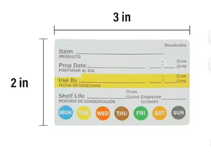 2x3 Inch Dissolvable Food <b>Labels</b> BPA-Free Waterproof Food Rotation <b>Labels</b> for Restaurant & <b>Kitchen</b> Use - Product Image 2