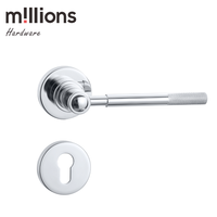 Poignée de porte en alliage de zinc massif, style moderne, pour hôtel, villa, fabrication directe, luxe, intérieur européen, rosette, laiton brossé, serrures de porte