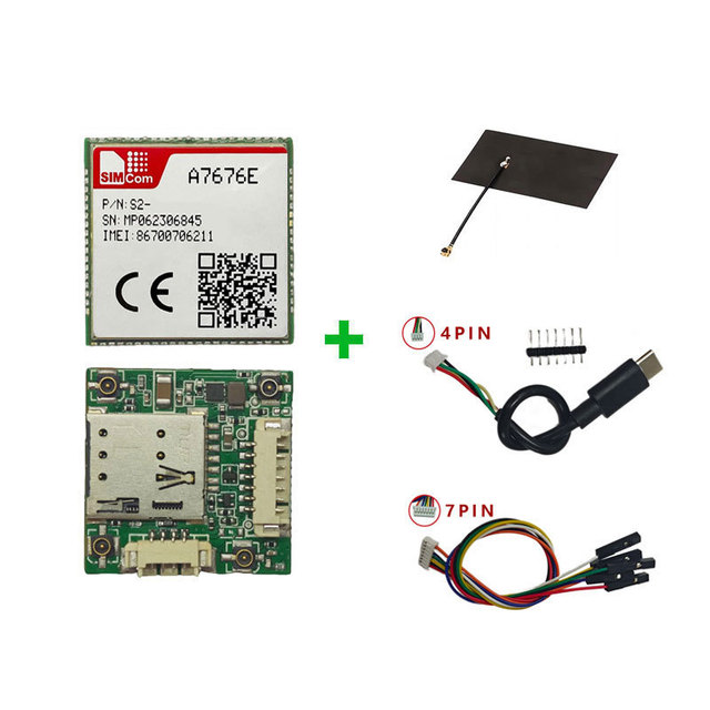 A7676E Core Board Supports LTE CAT1 4G 2G Data & Voice on B1/B3/B8/B20/B31/B72 Frequencies Lithium Battery Powered