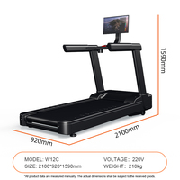 Equipo de Gimnasio Comercial de Alta Calidad para Entrenamiento Deportivo, Caminadora Eléctrica/Caminadora con Teclado/Caminadora LED