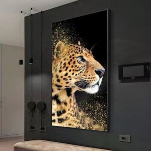 Decorazione moderna per la casa in <span class=keywords><strong>bianco</strong></span> <span class=keywords><strong>e</strong></span> <span class=keywords><strong>nero</strong></span> tela leopardata pittura di animali <span class=keywords><strong>poster</strong></span> <span class=keywords><strong>e</strong></span> stampato parete arte cristallo porcellana pittura - Product Image 5