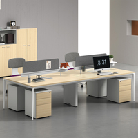 Poste de travail modulaire en bois pratique et moderne avec cloison pour espace de travail ouvert d'entreprise