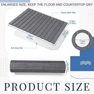 Tapis de bain absorbant à séchage rapide en terre de diatomée, pliable, antidérapant, moderne, écologique, 30x40cm/40x60cm, pour cuisine et salle de bain - Product Image 2