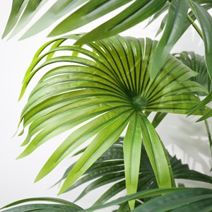 High Quality Plastic <b>Artificial</b> Fan Palm <b>Tree</b> Floor Standing Green Potted Plant Home Office Decoration UV Resistant Eco-Friendly - Product Image 4
