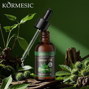 KORMESIC - Suero para Pestañas de Aceite de Ricino Natural de 30 ml, Tratamiento para el Crecimiento de las Pestañas, Líquido con Ginseng Refrescante - Product Image 1