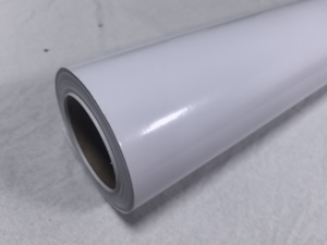 <span class=keywords><strong>Film</strong></span> vinyle auto-adhésif PVC blanc sans bulles, écologique, pour impression publicitaire extérieure, avec rainures anti-bulles - Product Image 2