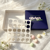 Boîte cadeau en chocolat recyclable de 25 pièces avec couvercle et base, boîte d'emballage pour bonbons, boîte à dessert avec design couvercle et base