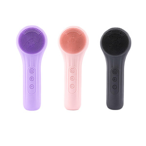 <b>Heated</b> Silicone Facial Cleansing <b>Brush</b> Constant Temperature Sonic Vibration Face Cleanser Massager 6 Gears Skin Care Device - Product Image 5