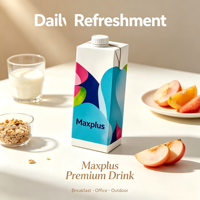 Maxplus 250ml 500ml pour carton aseptique Brik avec bouchon à vis refermable 30mm pour l'emballage de produits laitiers et de jus, papier kraft portable