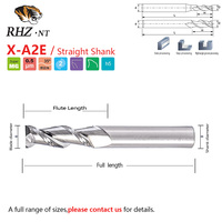 Série X 2 cannelures 10MM carbure droit 75mm fraise à bout plat spécifique à l'aluminium économique universel CNC traitement personnalisé