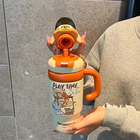 Tasse en acier inoxydable Tom et Jerry 750 ml, gourde pour enfants avec couvercle et boîte cadeau pour offrir et usage domestique