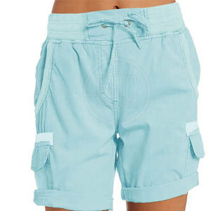 Short cargo d'été de haute qualité pour femmes en gros Short multi-poches taille haute tissu en toile respirant - Product Image 4