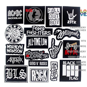 朋克风格摇滚刺绣金属带补丁定制批发连帽衫服装服装配件刺绣补丁 - Product Image 1